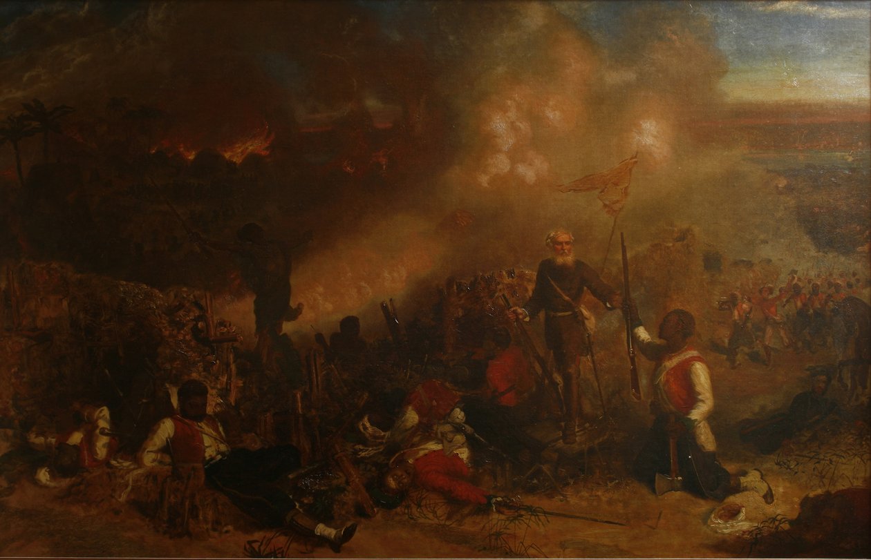 Slaget vid Tubabecelong, 1866 av Chevalier Louis William Desanges