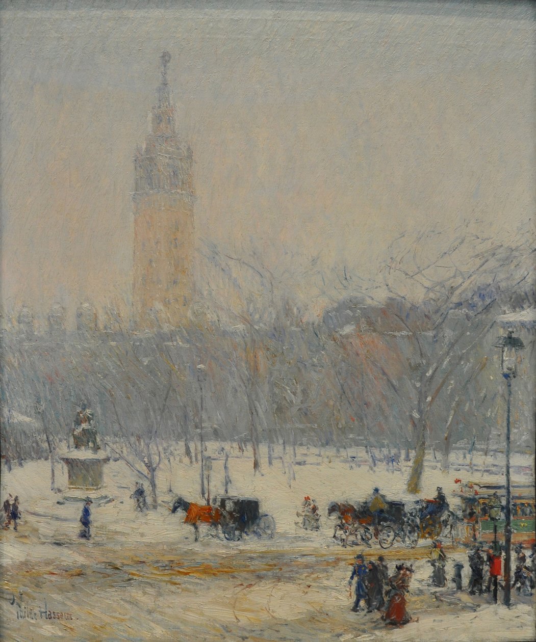 Snowstorm, Madison Square. av Childe Hassam