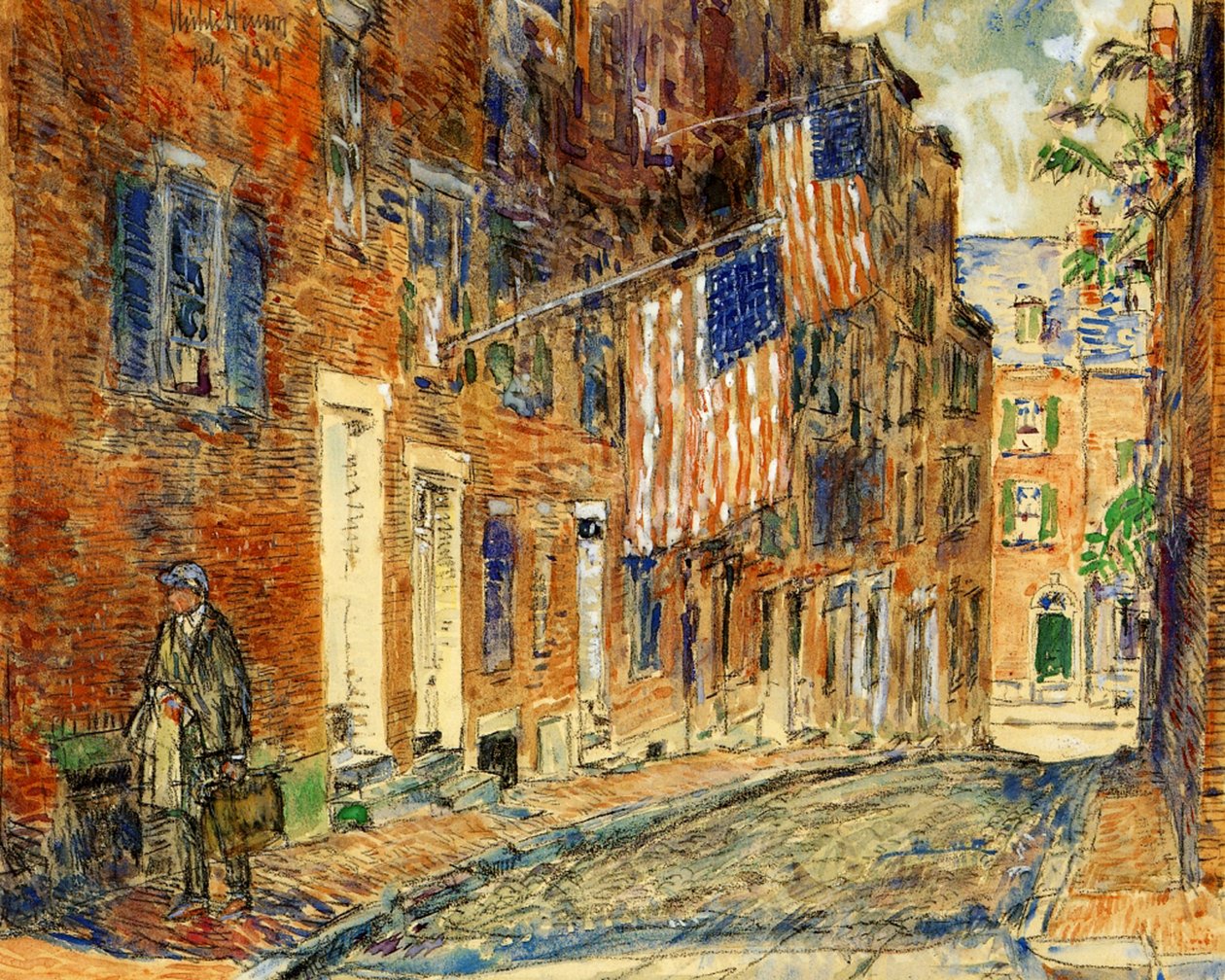 Acorn Street, Boston av Childe Frederick Hassam