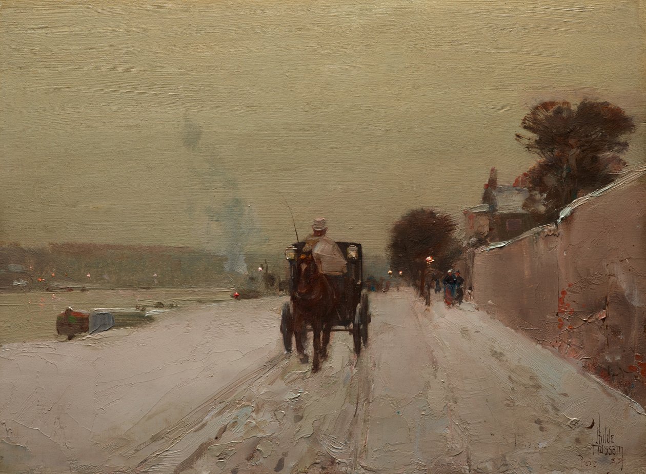 Längs Seine, vinter av Childe Frederick Hassam