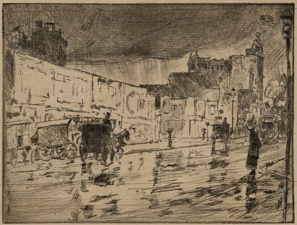 Billboards, New York av Childe Frederick Hassam