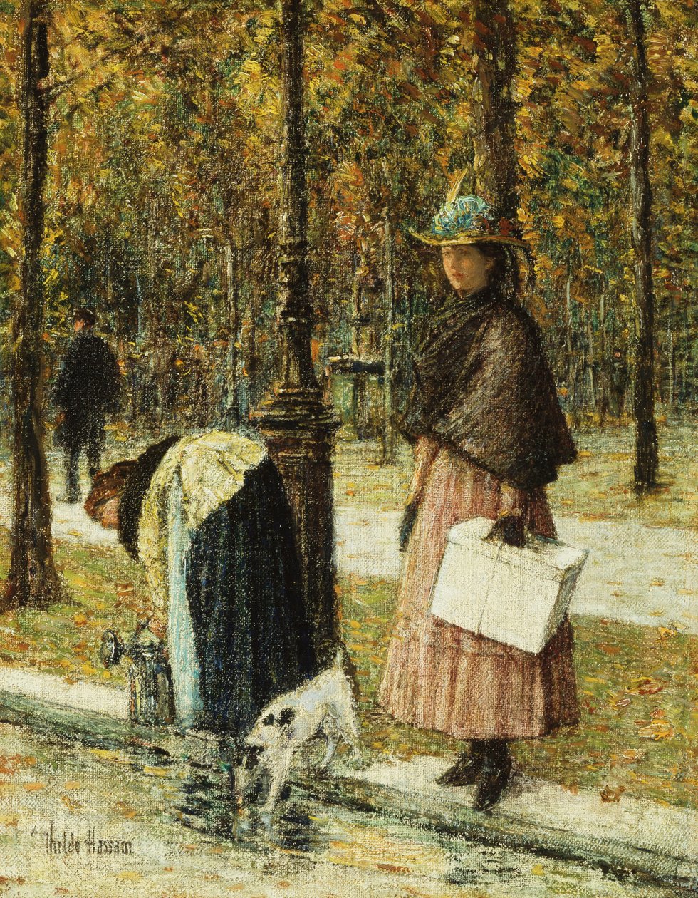 Kväll, Champs-Elysees (nära Louvren) av Childe Frederick Hassam