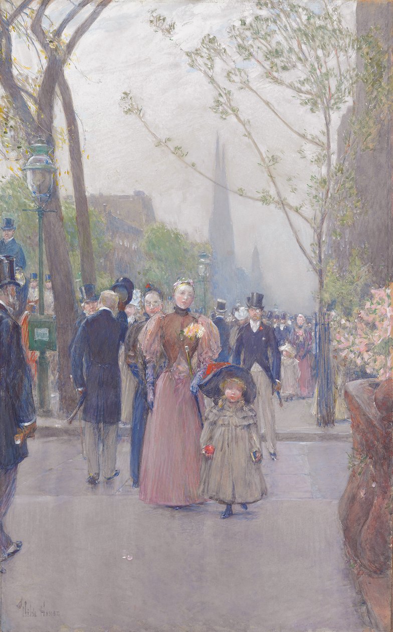 Fifth Avenue, ca 1890 (akvarell på papper) av Childe Frederick Hassam