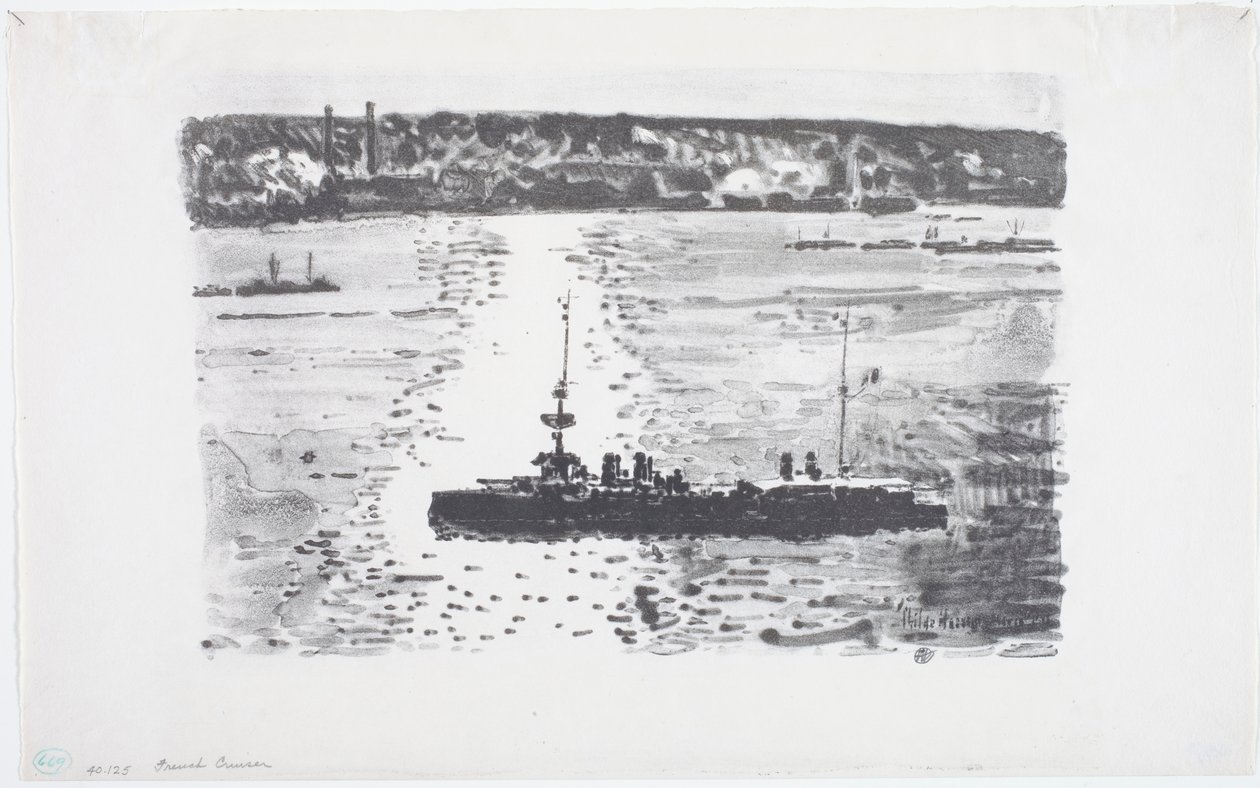 Fransk kryssare (litho) av Childe Frederick Hassam