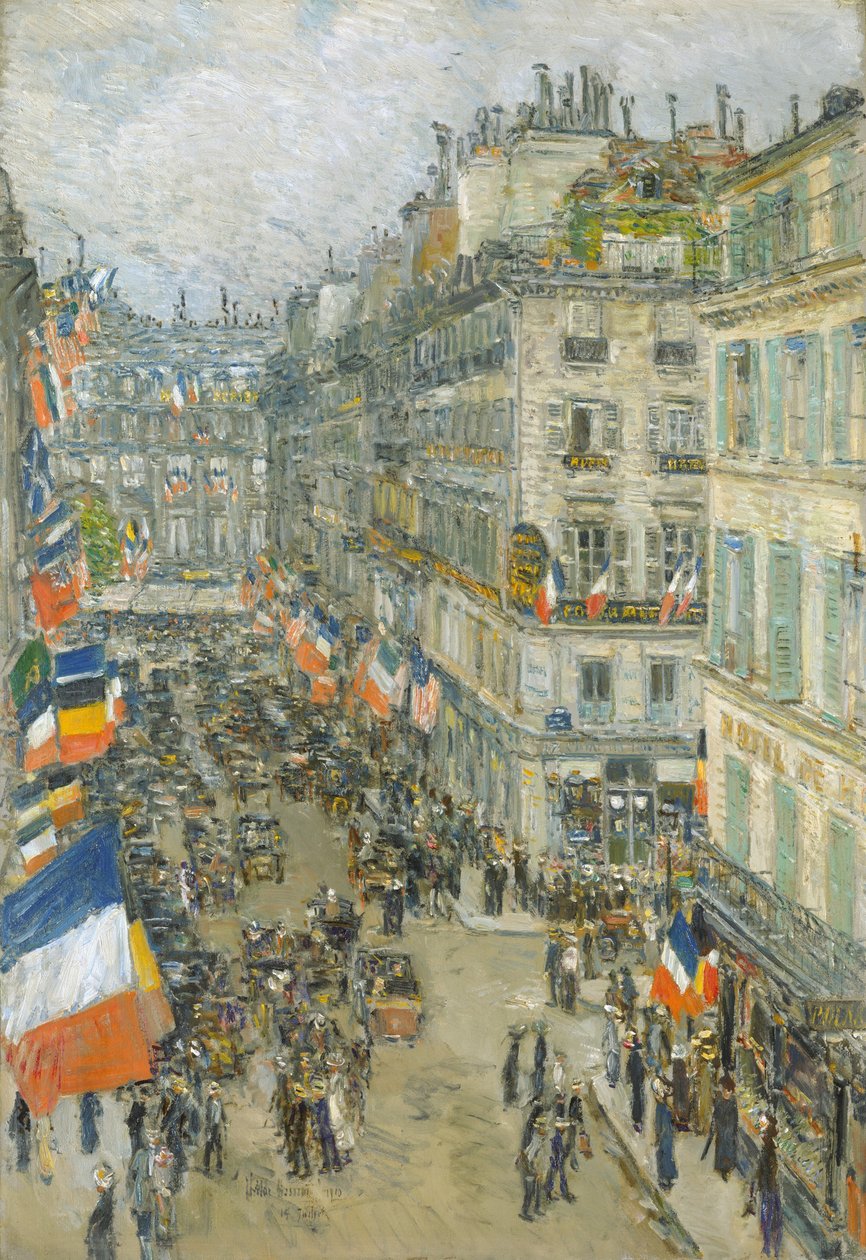 Fjortonde juli, Rue Daunou av Childe Frederick Hassam