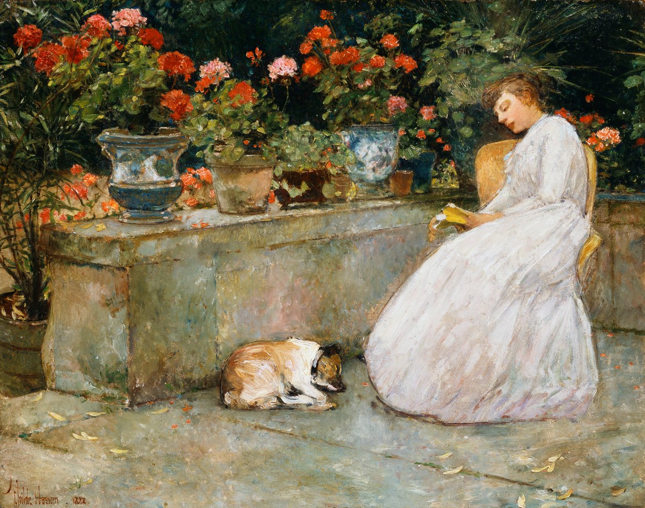 Läsning av Childe Frederick Hassam