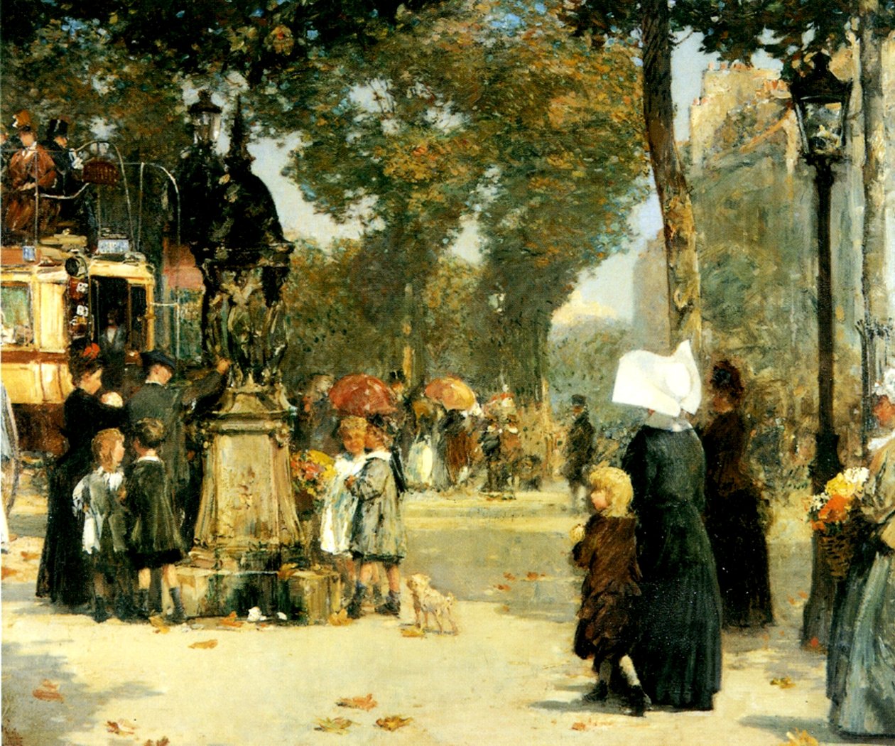 Gatubild, Paris av Childe Frederick Hassam