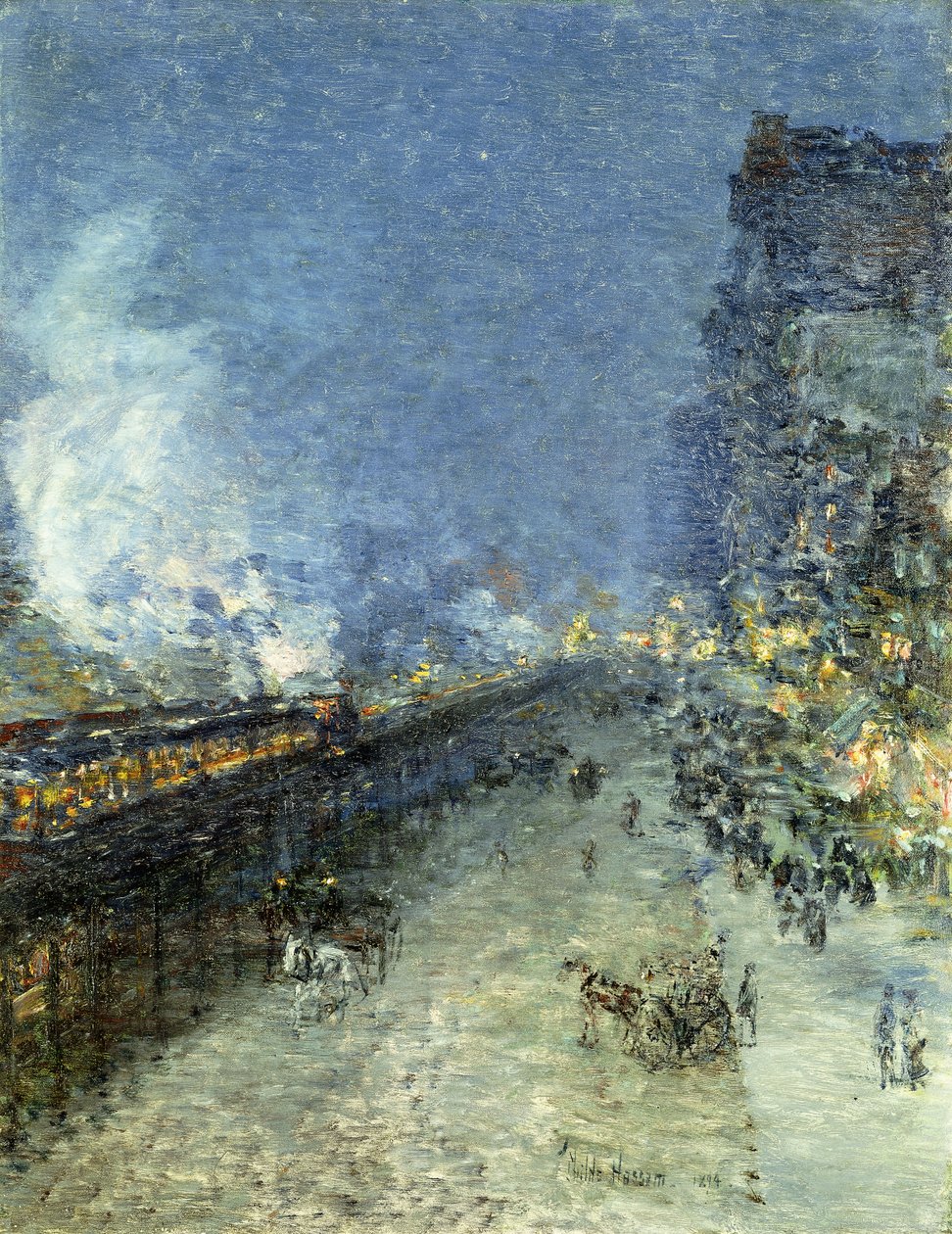 The El, New York av Childe Frederick Hassam