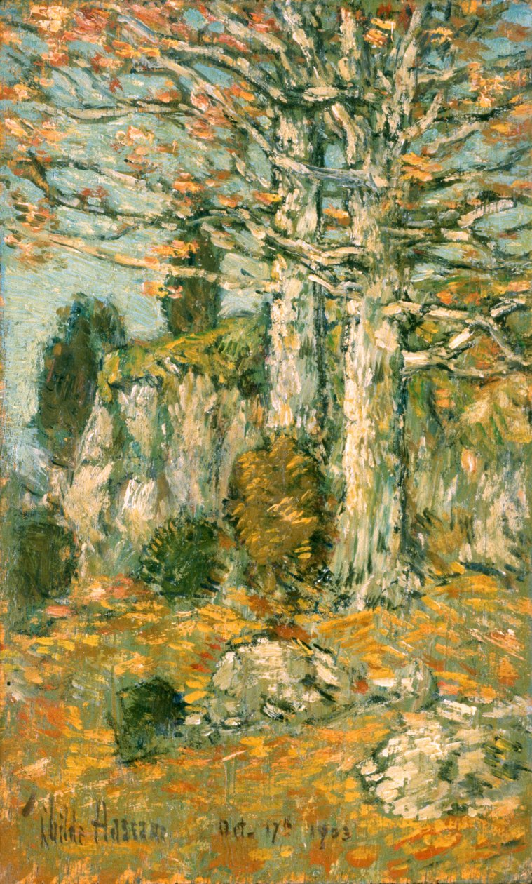 Trädlandskap av Childe Frederick Hassam