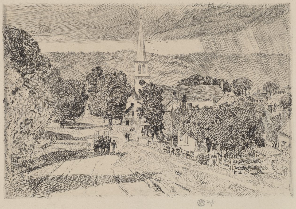 En by i Vermont av Childe Hassam