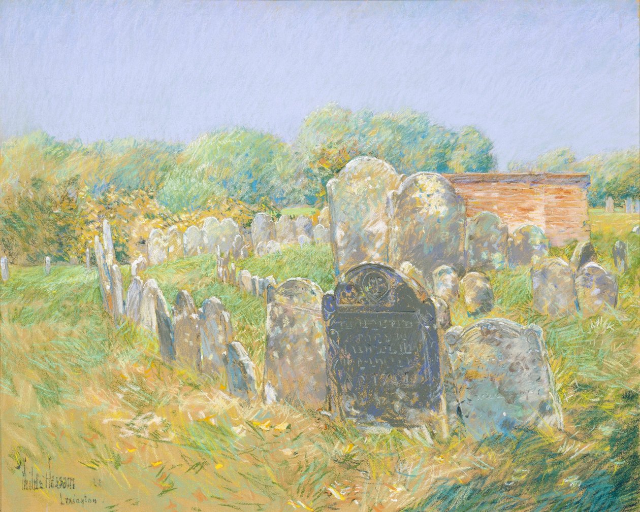 Den koloniala kyrkogården i Lexington av Childe Hassam