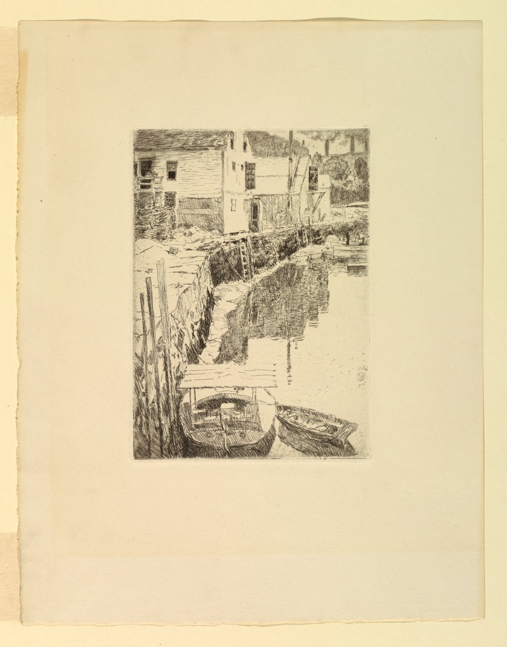 Hamn: Cos Cob, Connecticut av Childe Hassam