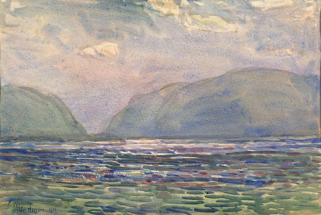 Mitt på dagen över Newburgh av Childe Hassam