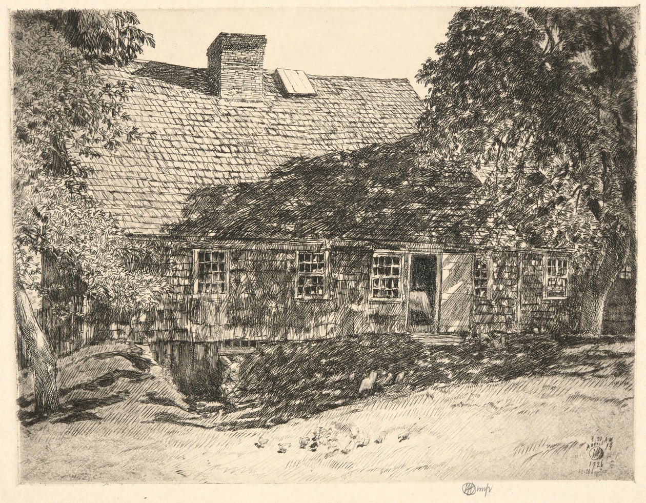 Old Mulford House, Easthampton, 1926 av Childe Hassam