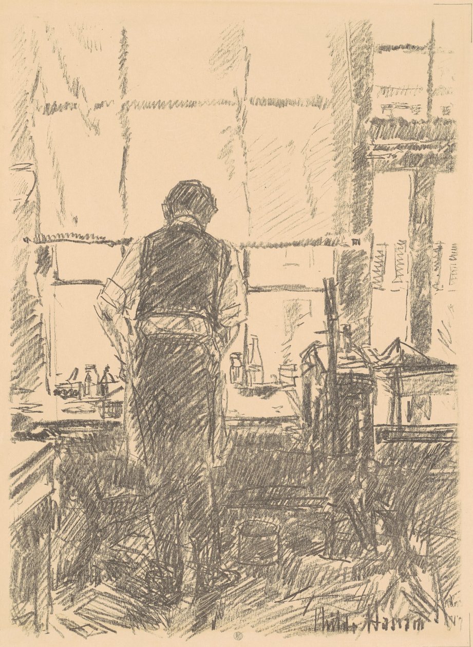 Porträtt av Joseph Pennell av Childe Hassam