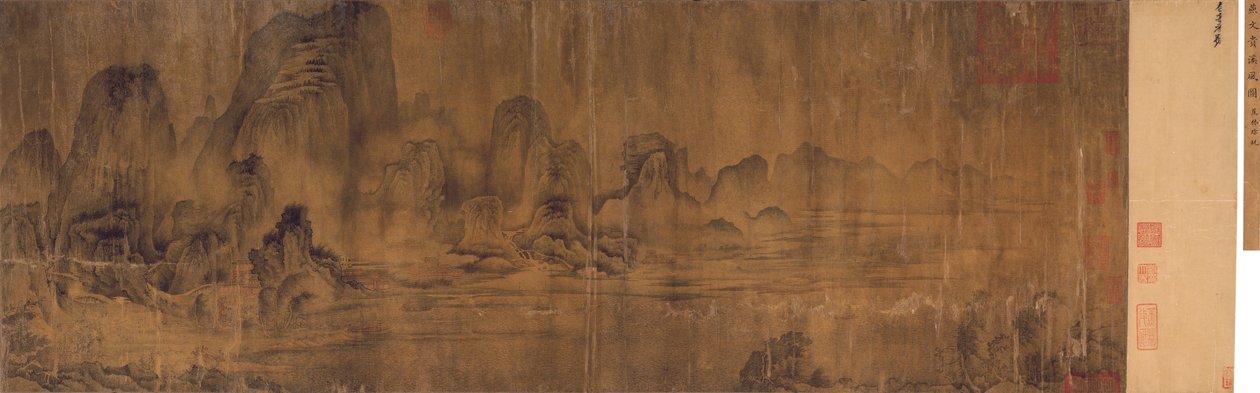 Vindar längs en bergsbäck, handscroll av Chinese School