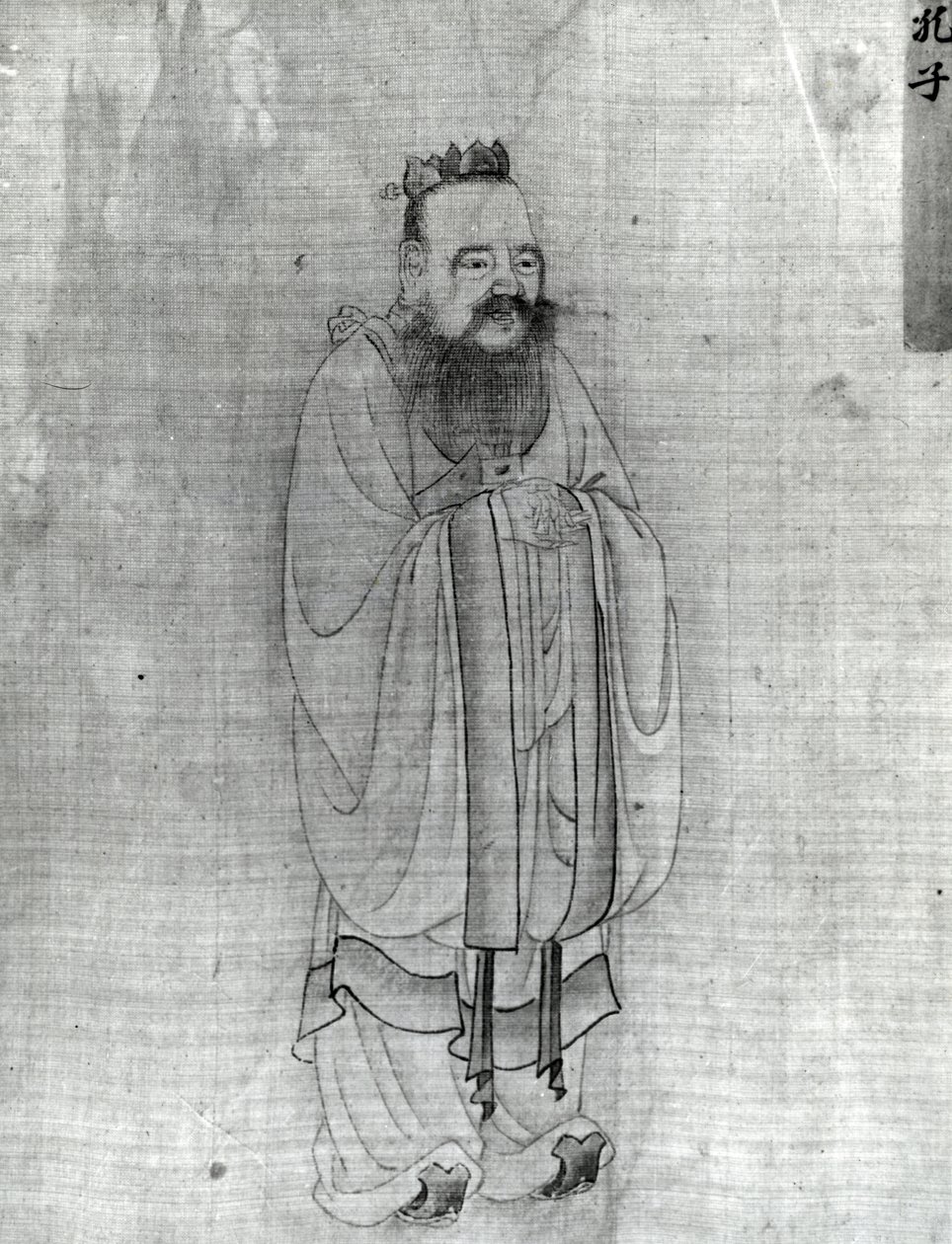 Konfucius (bläck på papper) av Chinese School