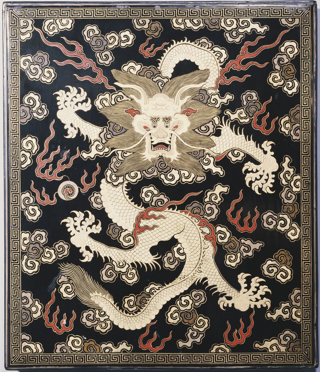 Bläckkakabox och lock, Qianlong Period av Chinese School