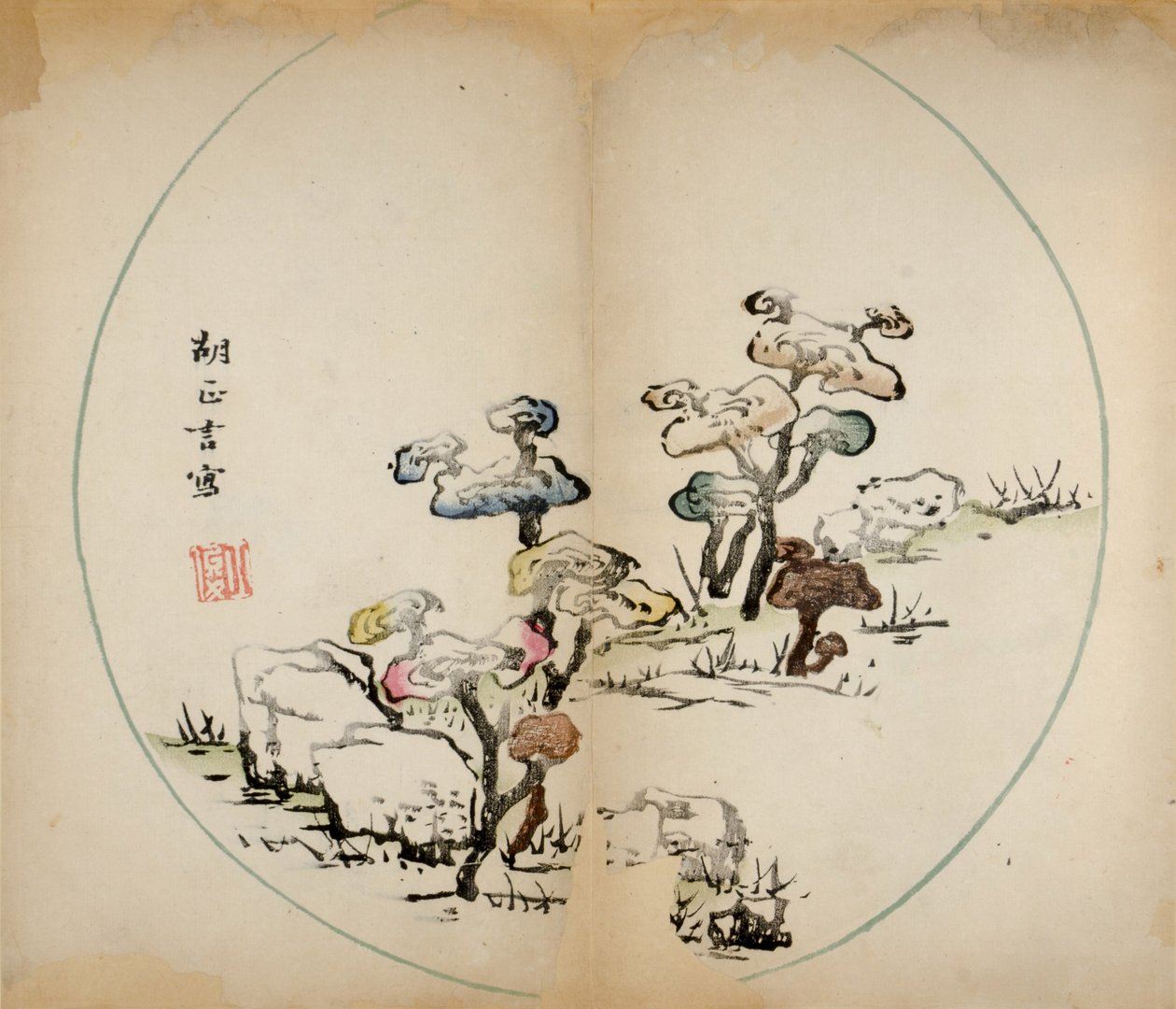 Tio Bamboo Studio Prints, 1643 (träblock) av Chinese School