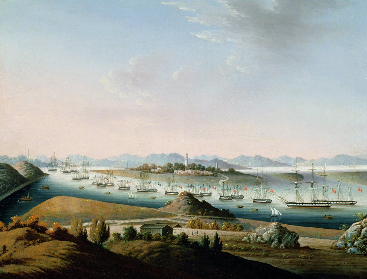 Utsikt över Whampoa, ca 1840 av Chinese School