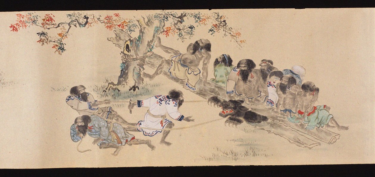 Ainu under björnjakt, 1800-1829. av Chishima