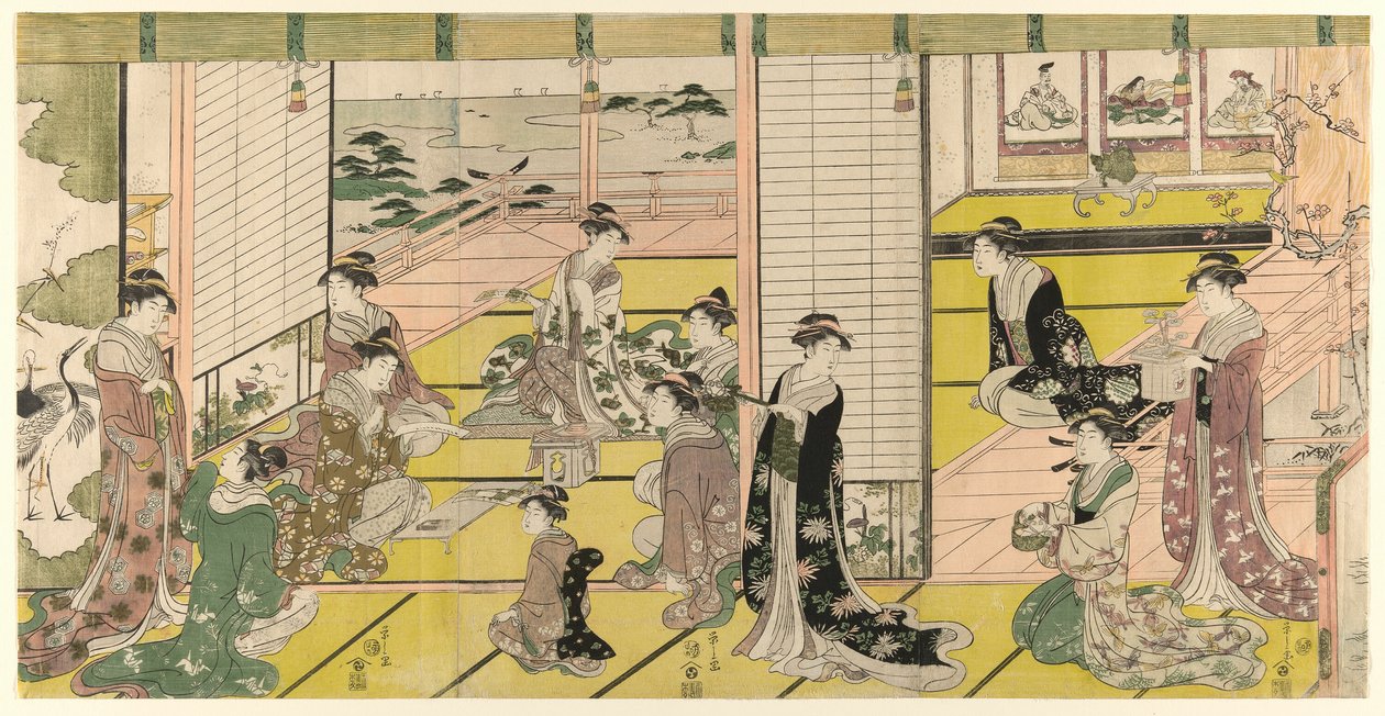 En kvinnas poesifest av Chobunsai Eishi