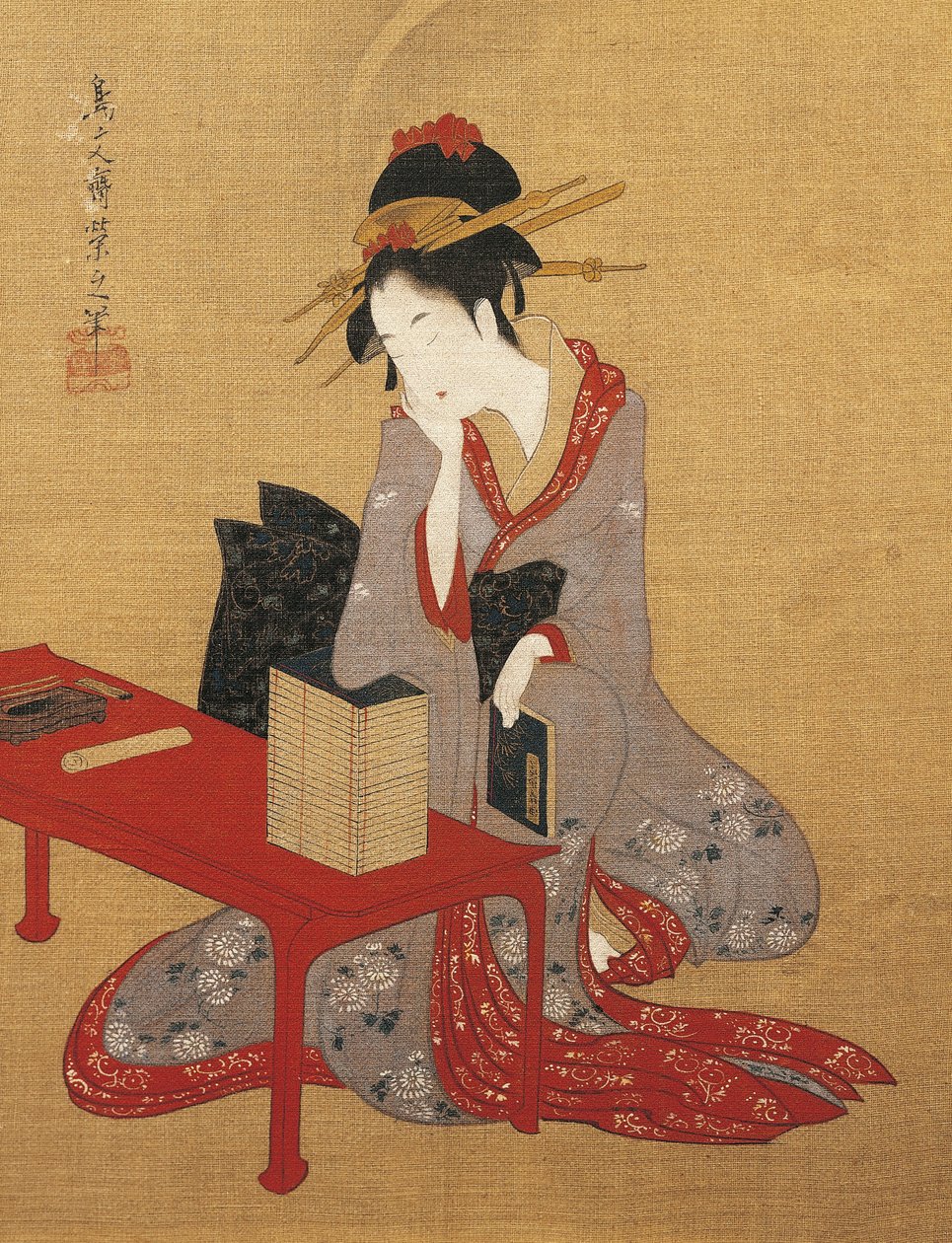 Dreamy Oiran (högrankad prostituerad) av Chobunsai Eishi