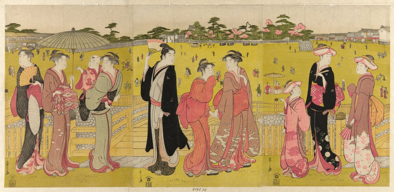 Strosa nära Mihashi i Ueno av Chobunsai Eishi