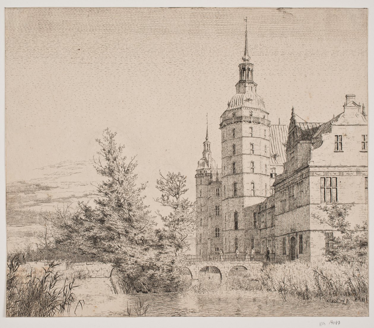 Frederiksborgs slott. Fest på Møntbroen av Christen Købke
