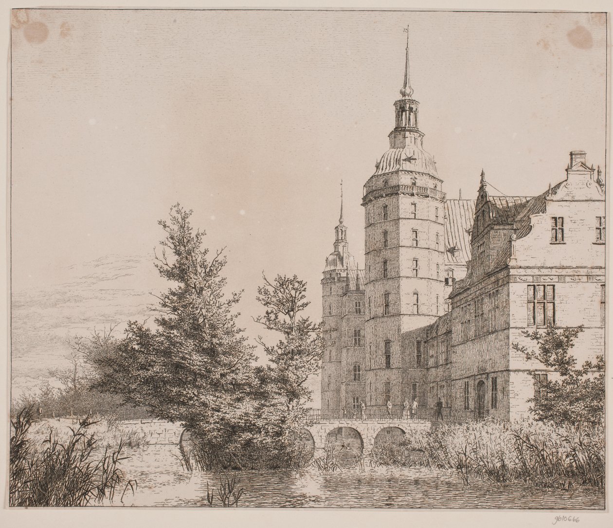 Frederiksborgs slott. Fest på Møntbroen av Christen Købke