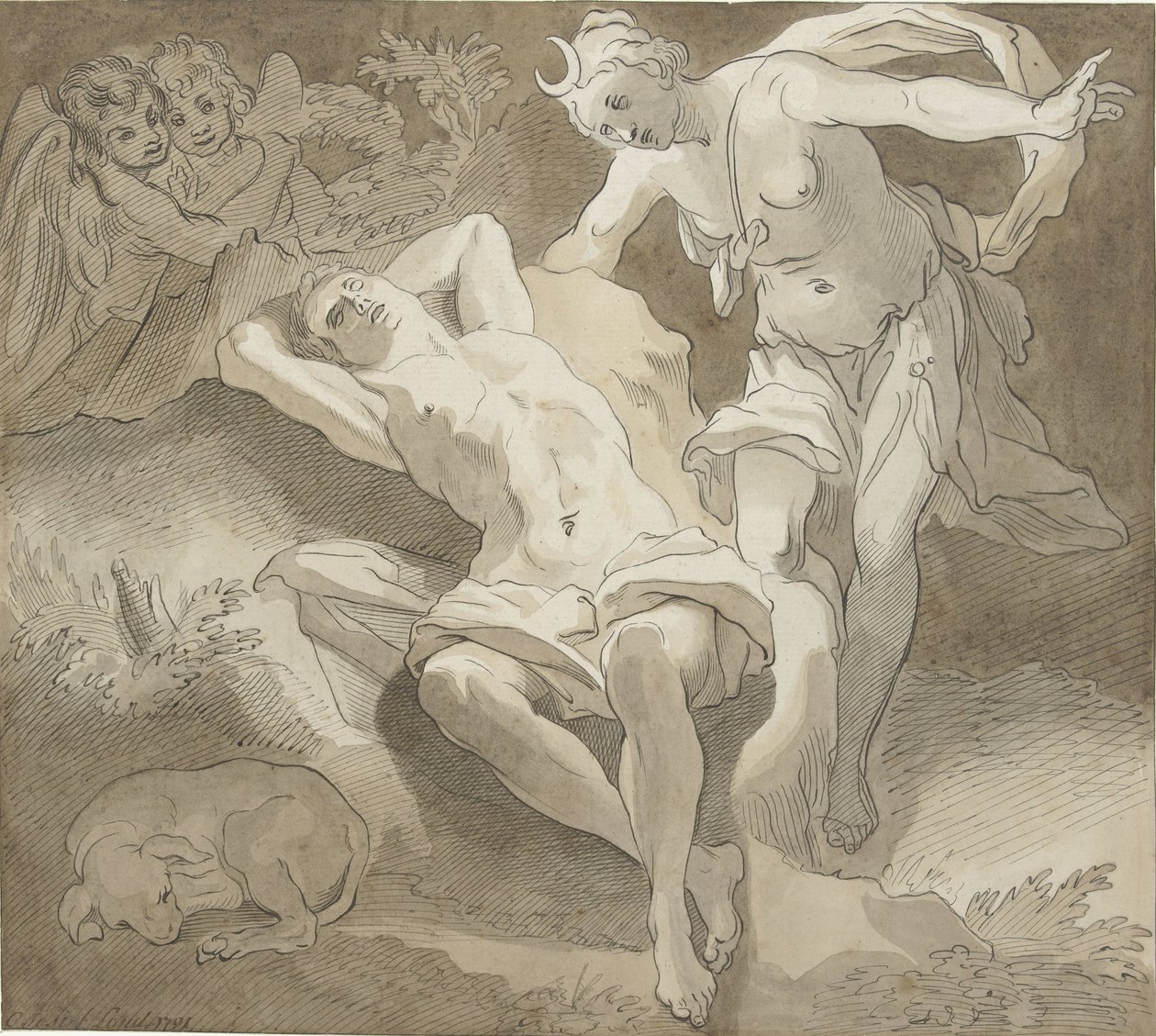 Selene och Endymion av Christiaan Josi