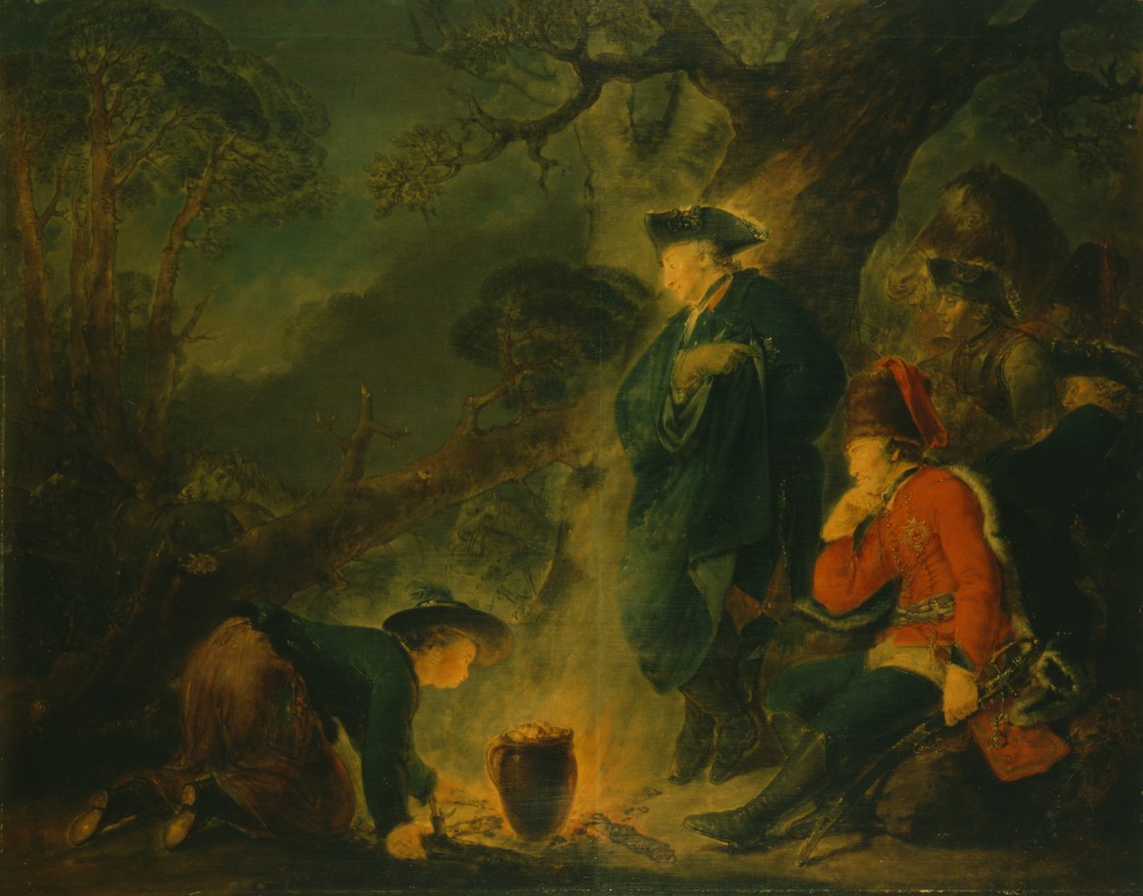 Frederik den Store og general von Ziethen på vej til slaget ved Torgau swed av Bernhard Rode