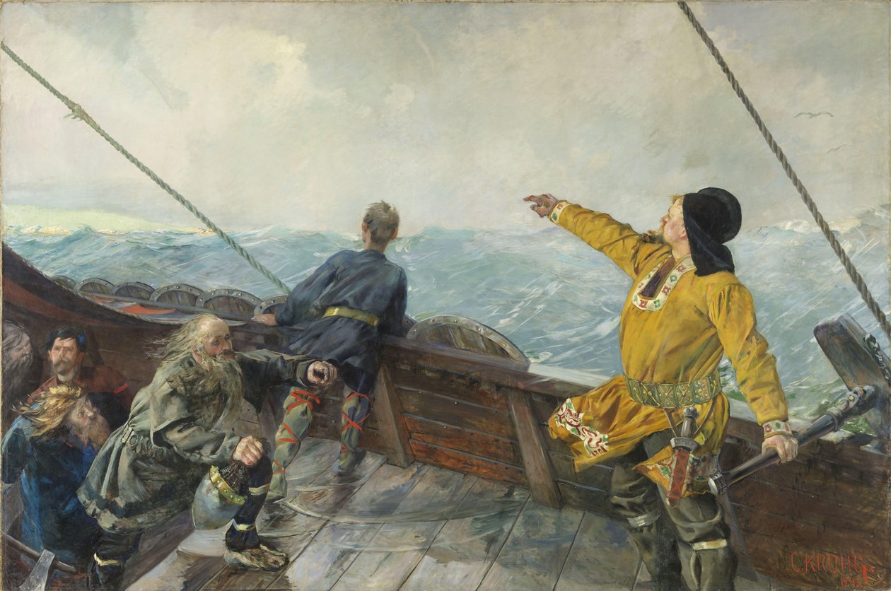 Leif Eriksson (900-talet) ser land i Amerika, 1893 av Christian Krohg