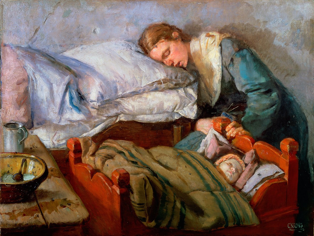 Sovande mor, 1883 av Christian Krohg