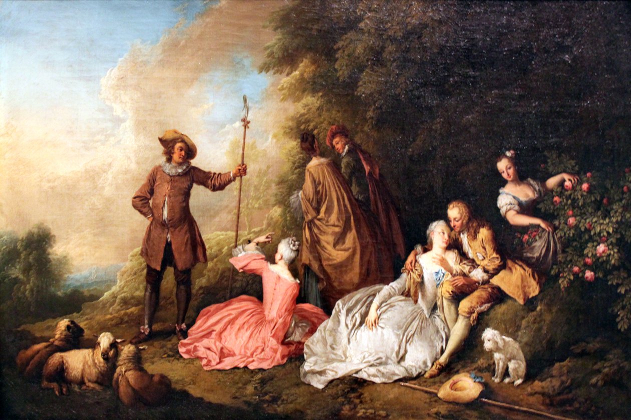 Samhälle utomhus av Christian Wilhelm Ernst Dietrich