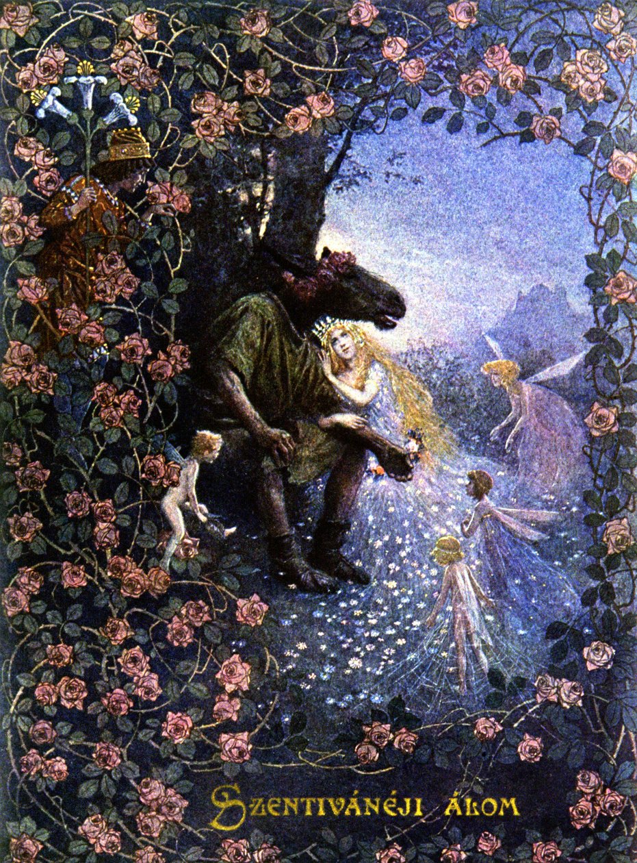 En midsommarnattsdröm, ca 1900 (illustration) av Christian August Printz