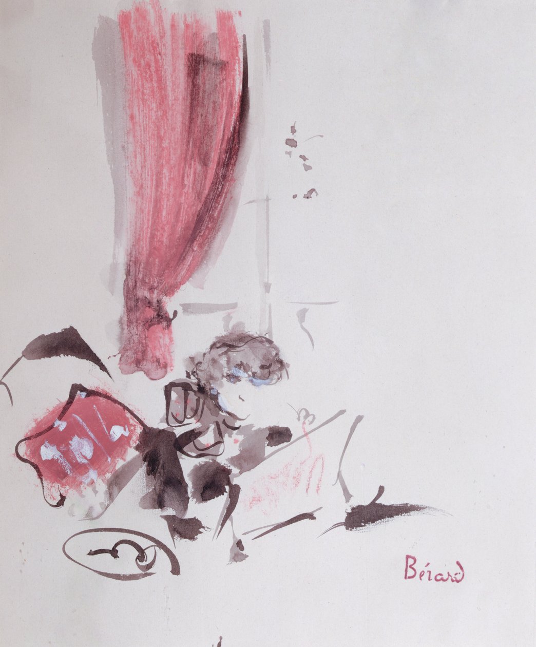 Colette (1873-1954) (gouache på papper) av Christian Bérard
