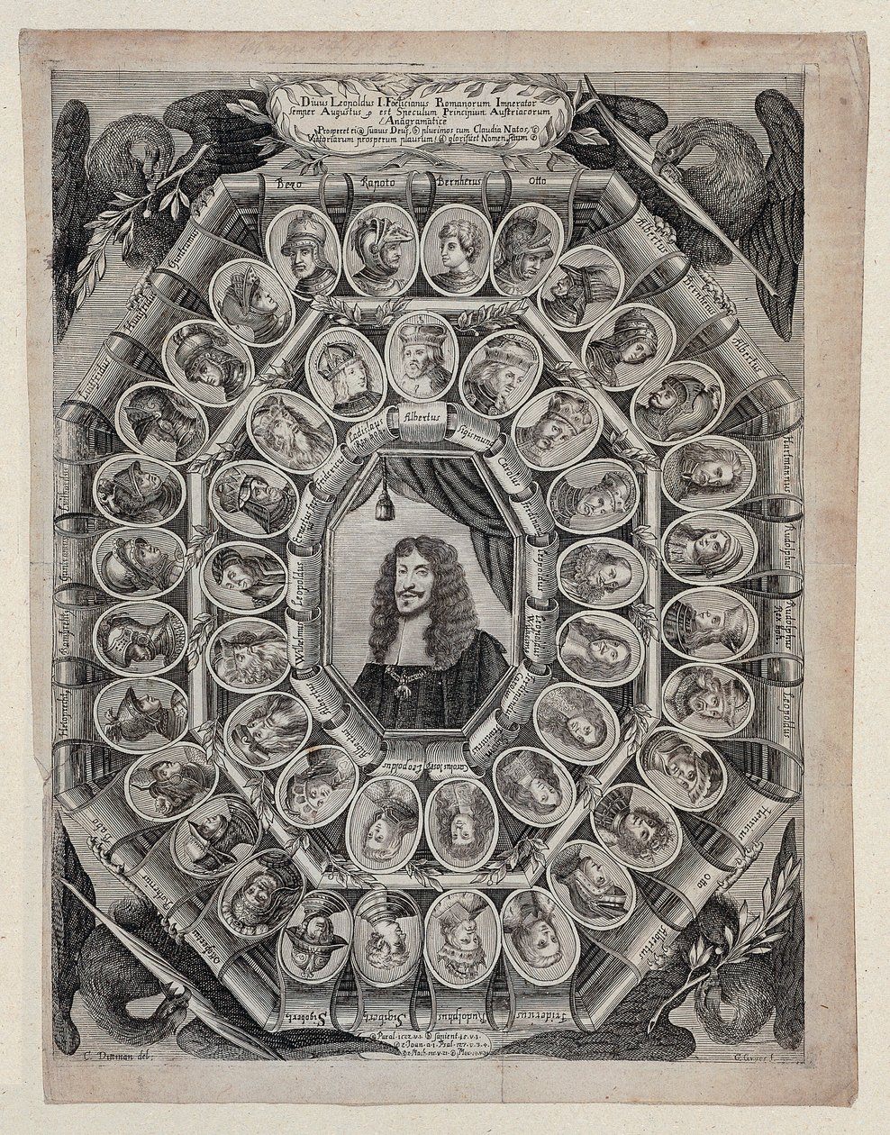 Kejsar Leopold I omgiven av sina förfäder av Christian Dittmann