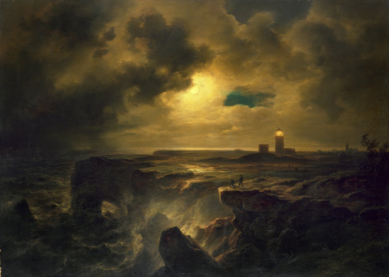Helgoland i månsken av Christian Ernst Bernhard Morgenstern