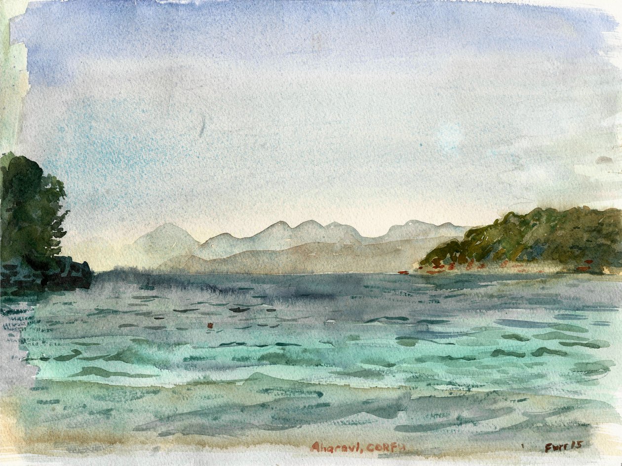 Aharavi Beach (akvarell) av Christian Furr