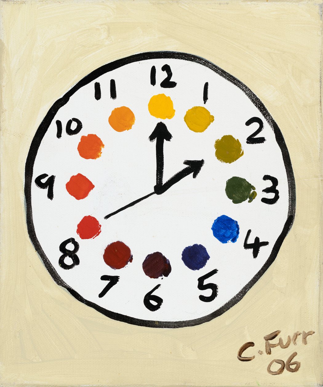 Colour Clock 2006 (olja på duk) av Christian Furr