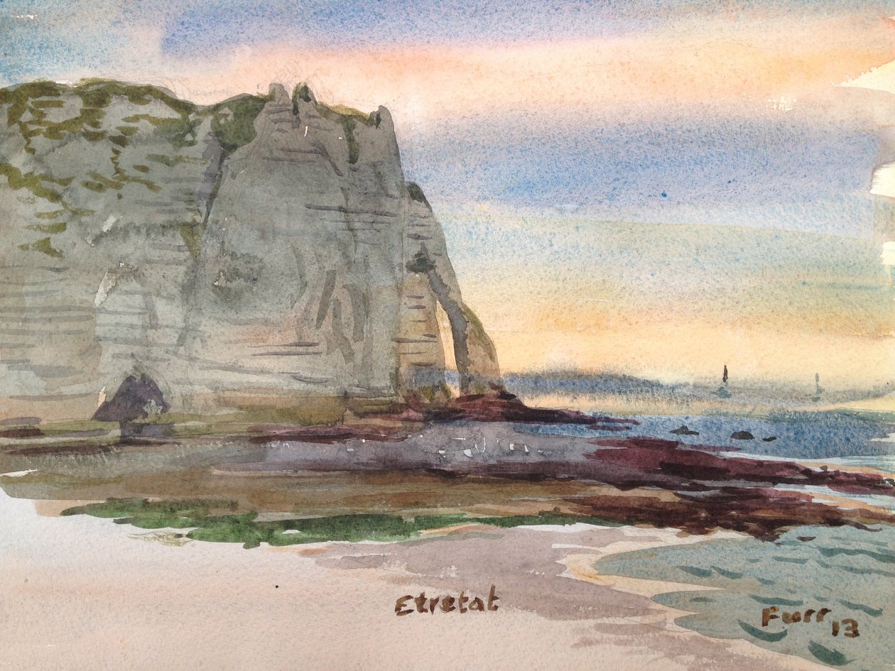 Etretat 6, 2013 (akvarell) av Christian Furr