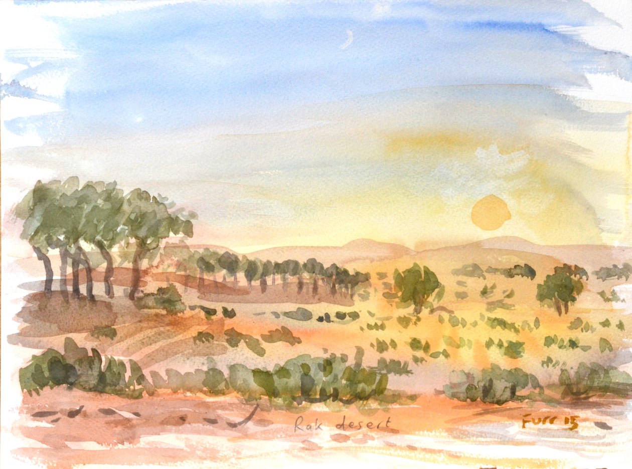 Rak Desert II, 2016 (akvarell) av Christian Furr