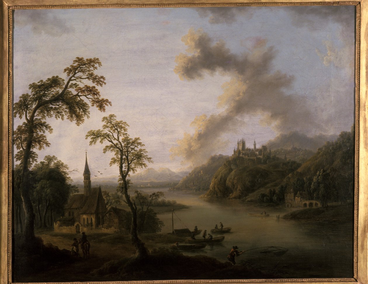 Flodlandskap av Christian Georg the Elder Schuetz