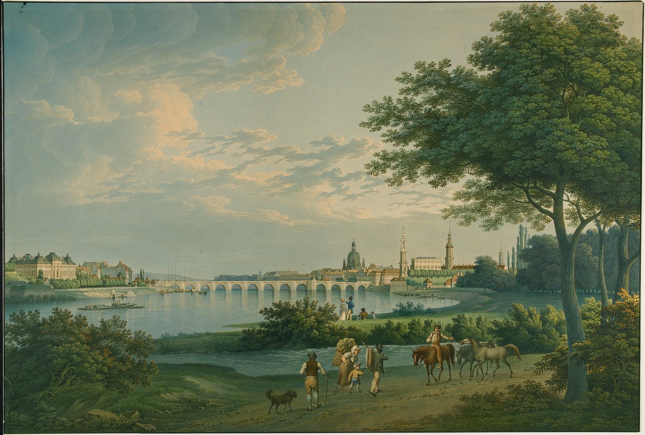 Utsikt över Dresden av Christian Gottlieb Hammer
