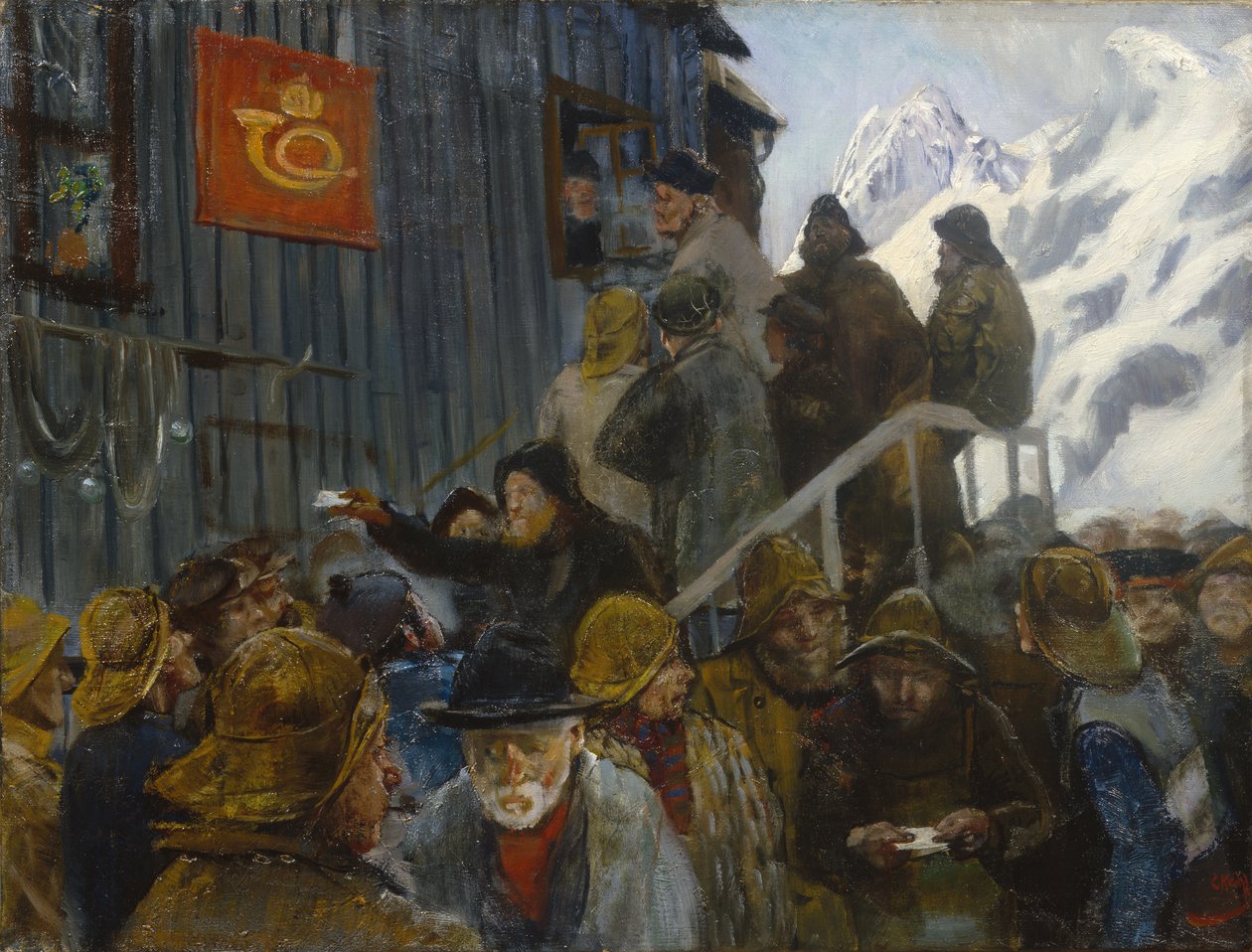 Postens ankomst (olja på duk) av Christian Krohg
