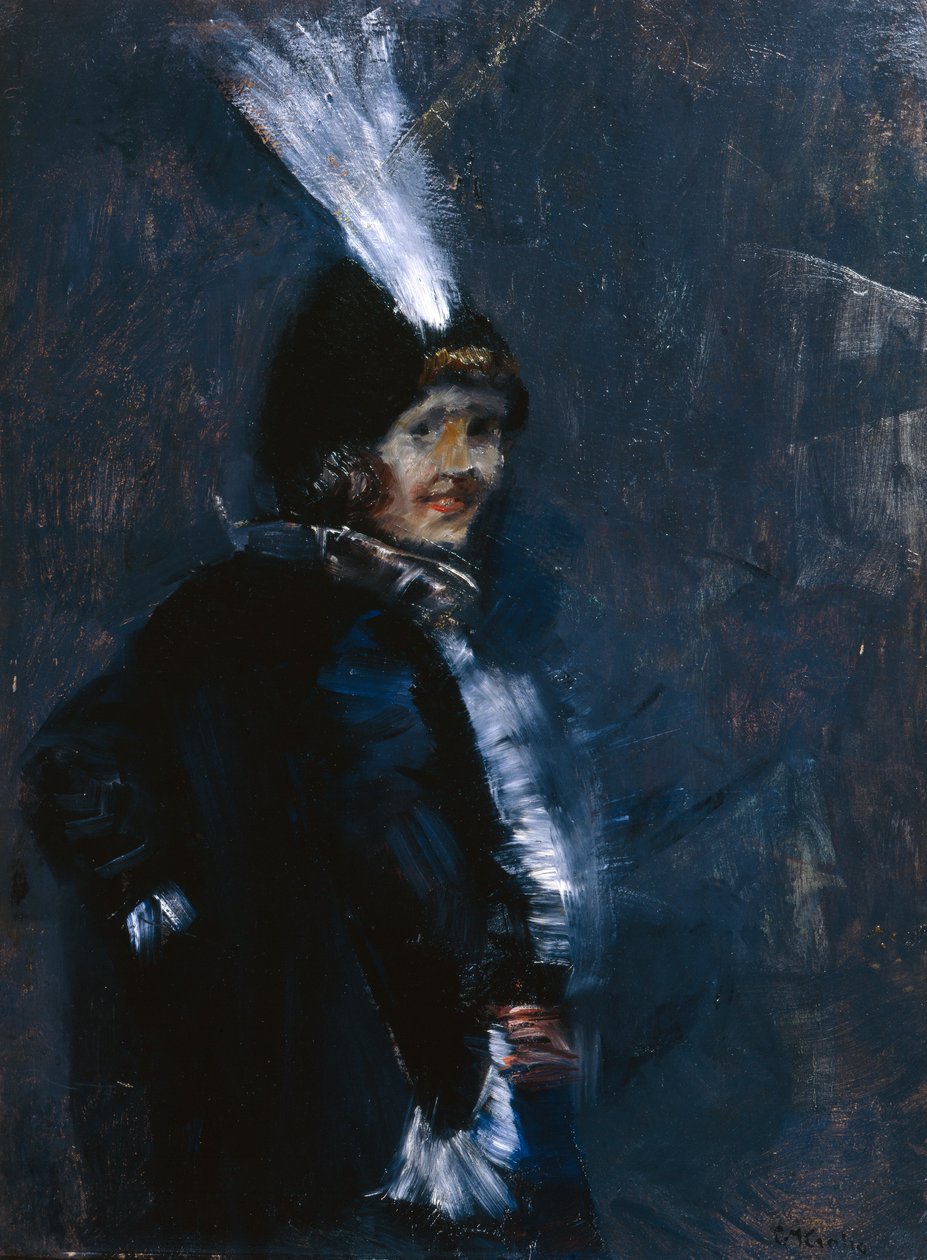 Hej då (olja på duk) av Christian Krohg