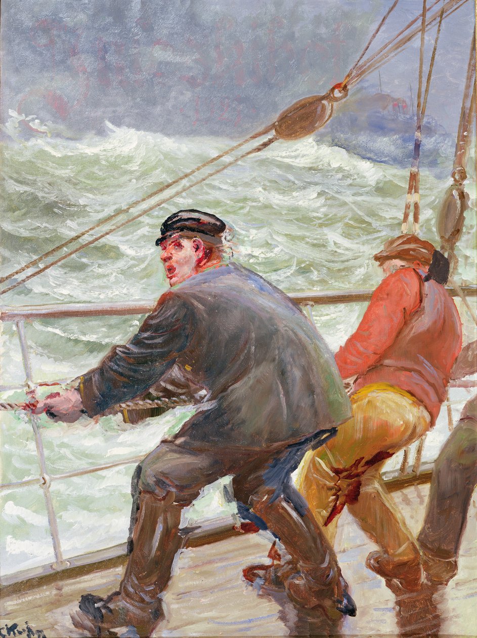 Haul windward (olja på duk) av Christian Krohg