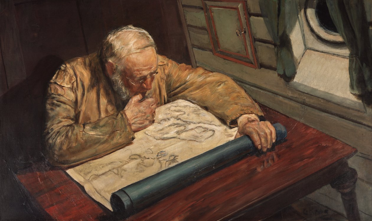 In The Chart House (målning) av Christian Krohg