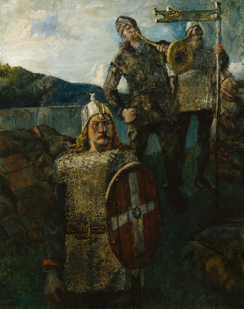 Kung Olav lät blåsa i armén av Christian Krohg
